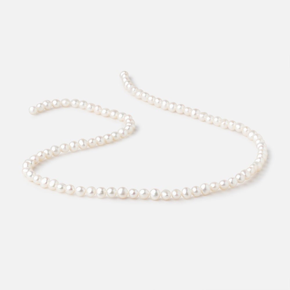 5x4mm Creamy White Baroque Freshwater Pearls 16 inch 88 Beads AAA