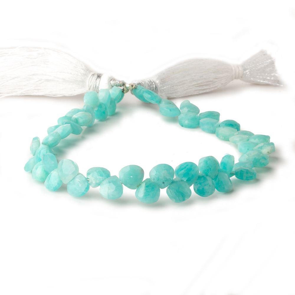 5x5-6x6mm Amazonite faceted petite heart beads 7.75 inch 50 pieces A