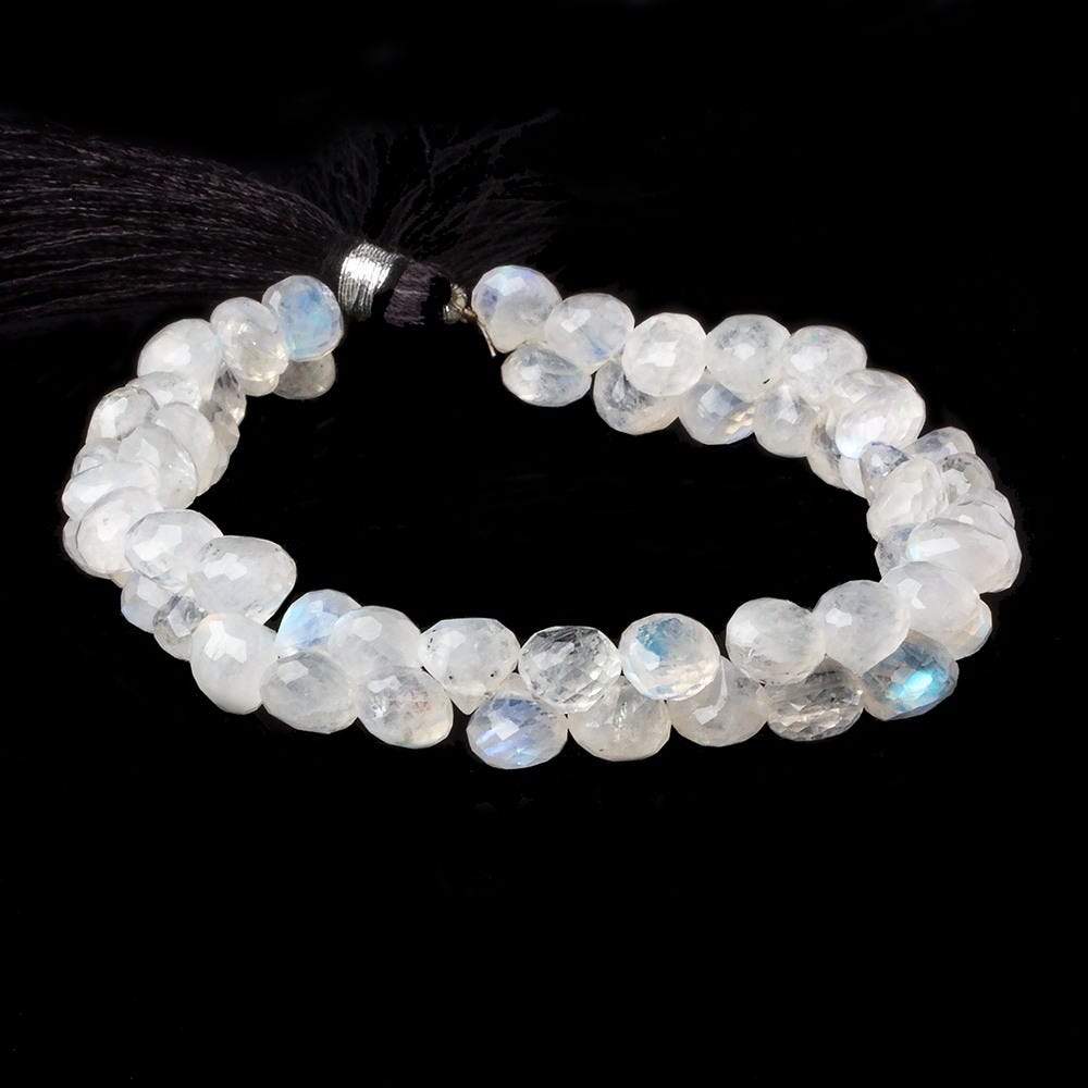 5x5-6x6mm Rainbow Moonstone faceted candy kiss beads 8 inch 54 pieces A