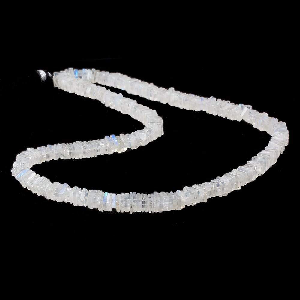 5x5-6x6mm Rainbow Moonstone Plain Square Heshi Beads 16 inch 278 pcs