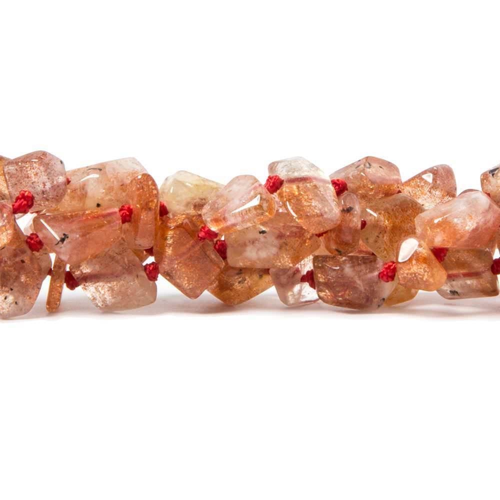 5x5-9.5x5mm Sunstone Faceted Nugget Beads 16 inch 65 pieces