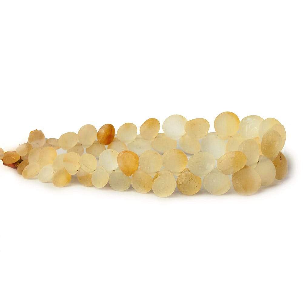 5x5-9x9mm Frosted Citrine Plain Heart 8 inch 56 pcs