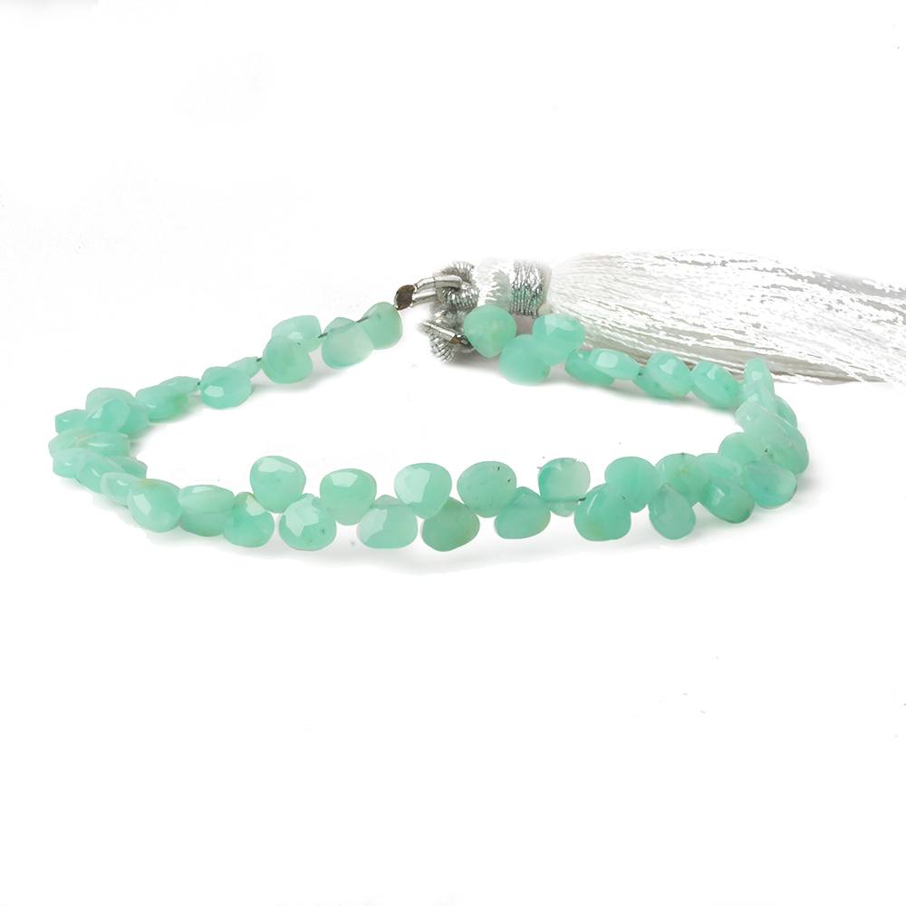 5x5mm Chrysoprase Heart Micro-Briolette Beads 6 inch 54 pieces