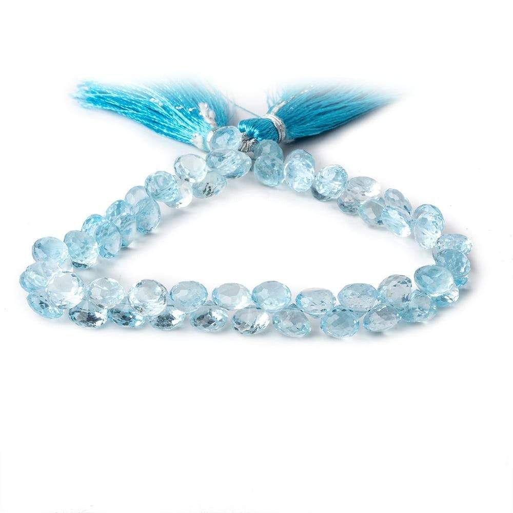 5x7-6x7mm Sky Blue Topaz Candy Kiss 8 inch 55 beads