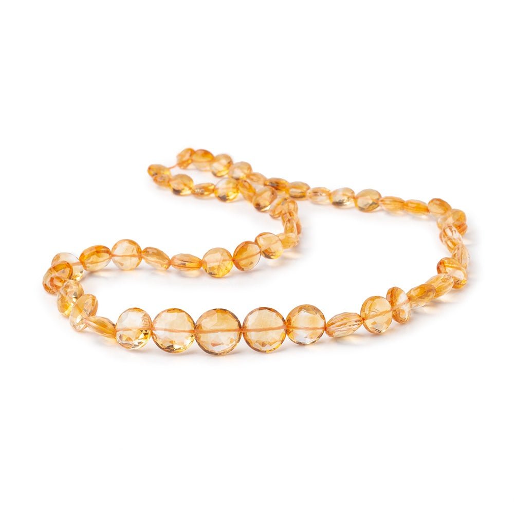 6-10mm Citrine Faceted Coin Beads 16 inch 54 pieces