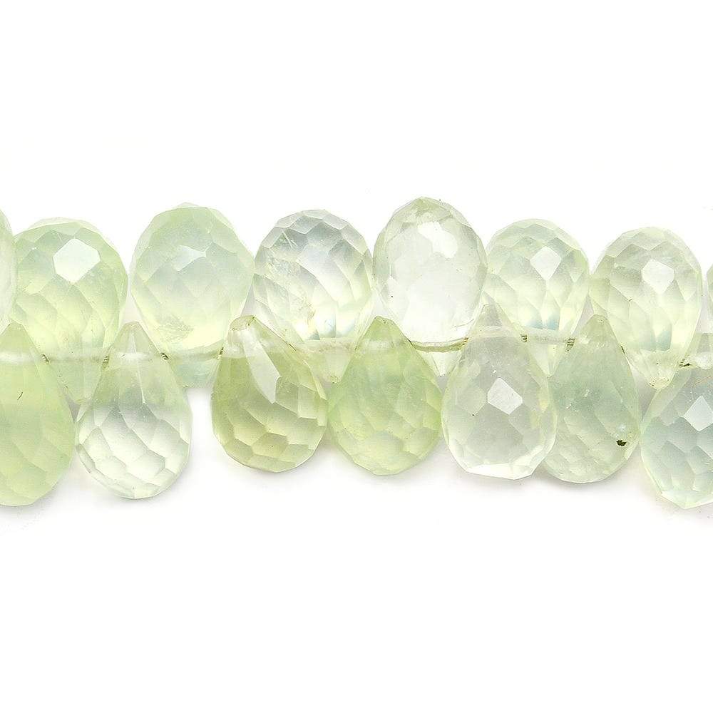 6-10mm Prehnite Tear Drop Briolette Beads 8 inch 83 pieces