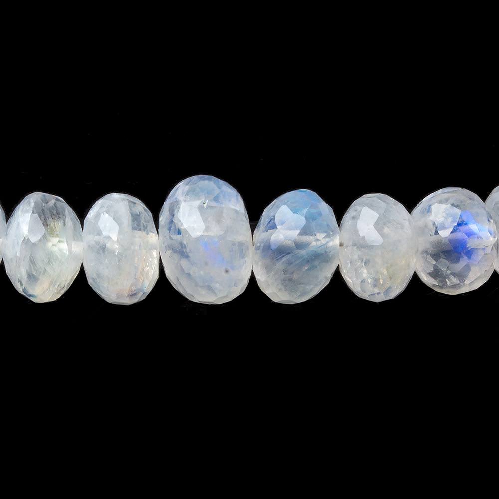 6-10mm Rainbow Moonstone Faceted Rondelle Beads 16 inches 81 beads