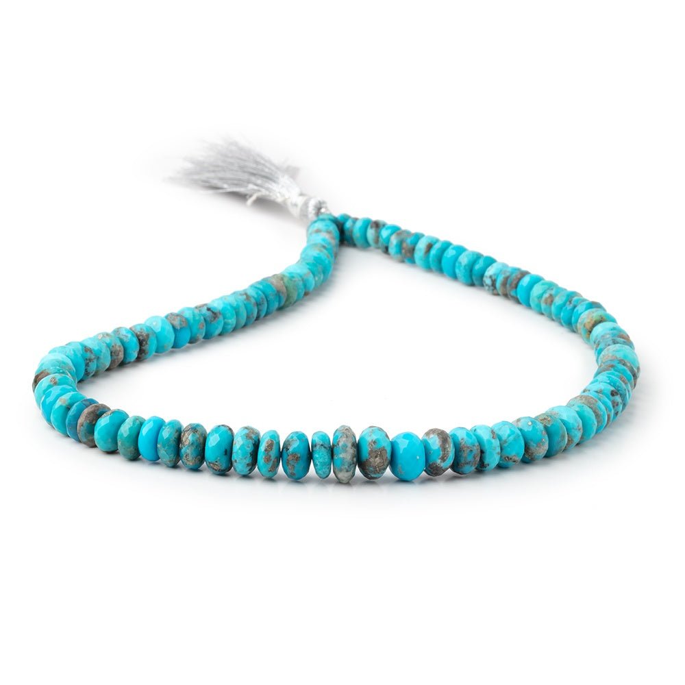 6-10mm Sleeping Beauty Turquoise Faceted Rondelle Beads 16 inch 95 pieces AA