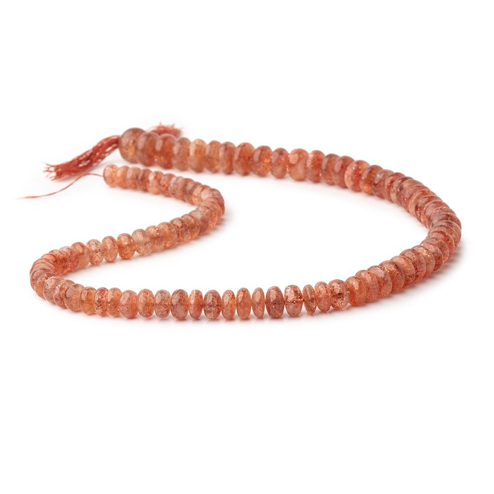 6-10mm Sunstone Plain Rondelle Beads 14 inch 90 pieces