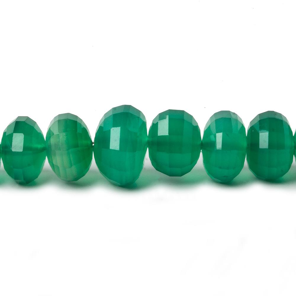 6-11mm Green Onyx Checkerboard Faceted Rondelle Beads 8 inch 40 pieces