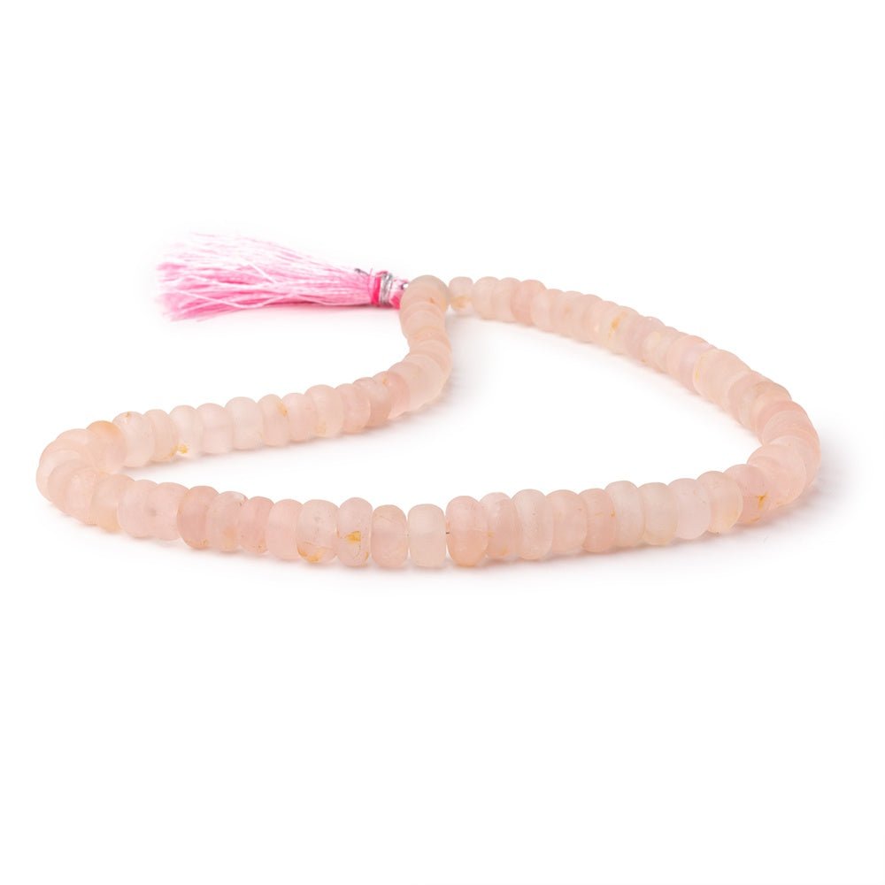 6-11mm Matte Morganite Plain Rondelle Beads 16 inch 78 pieces
