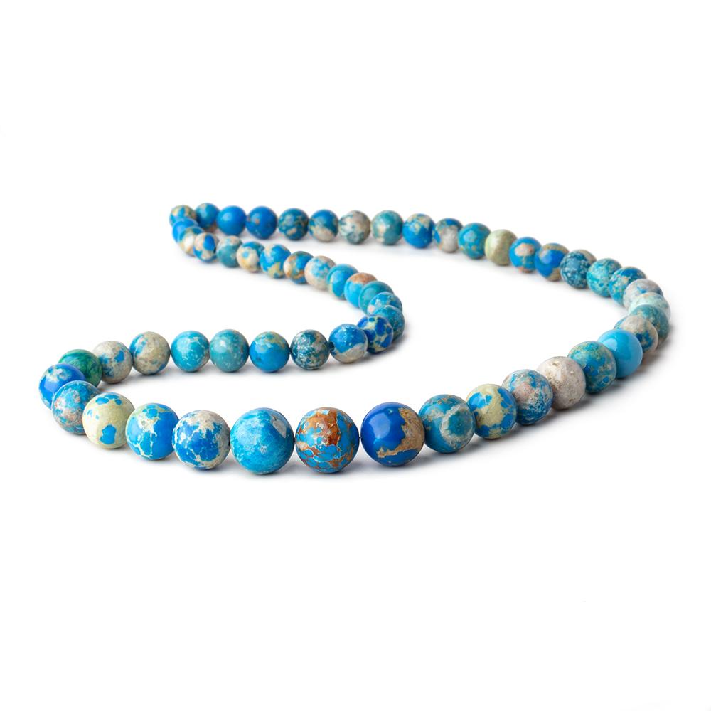 6-12mm Ceruleite Plain Round Beads 18 inch 57 pieces