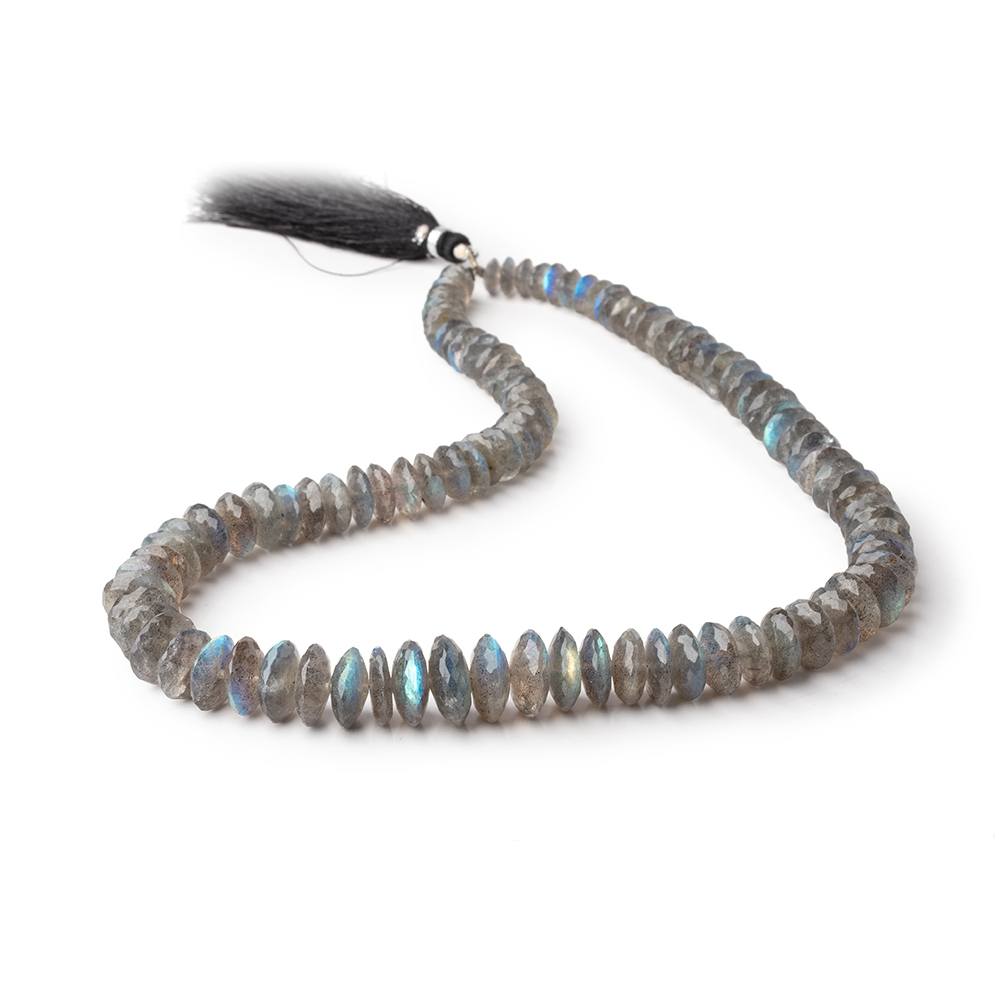 6-13mm Labradorite German Faceted Rondelle Beads 16 inch 103 pieces