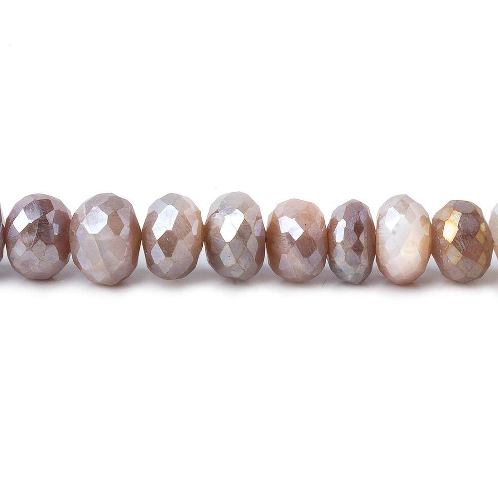 6-6.5mm Mystic Multi Color Moonstone faceted rondelles 8 inch 45 beads A