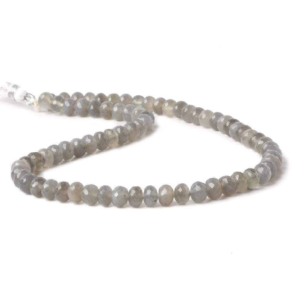 6-6.5mm Platinum Grey Moonstone Micro-faceted rondelles 15 inch 73 beads AAA