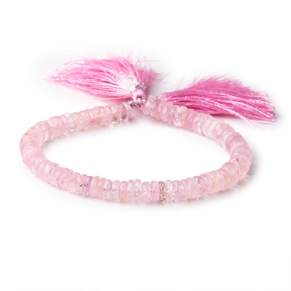 6-6.5mm Rose Quartz Faceted Heishi Beads 8 inch 80 pieces