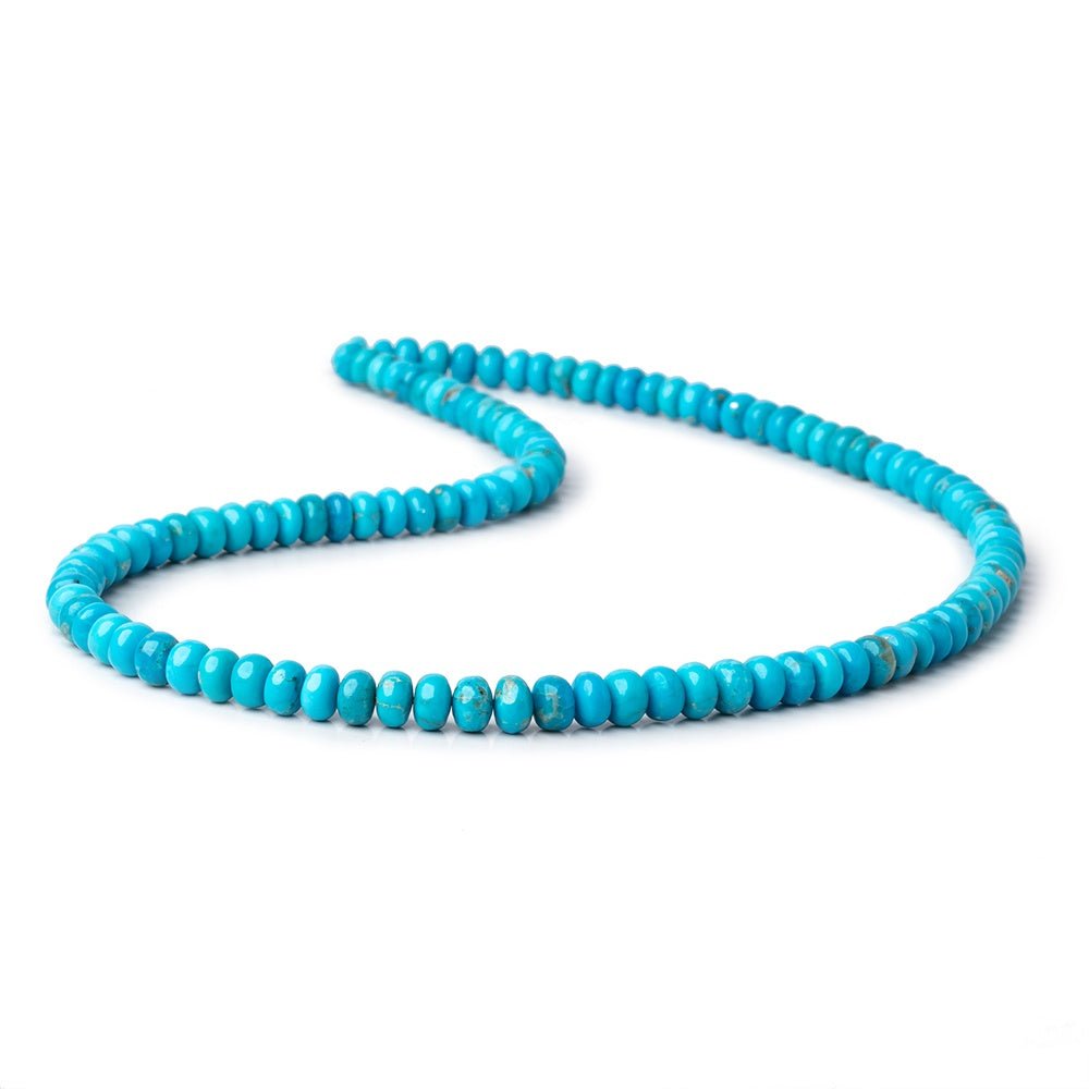 6-6.5mm Sleeping Beauty Turquoise Plain Rondelle Beads 18 inch 112 pieces AA