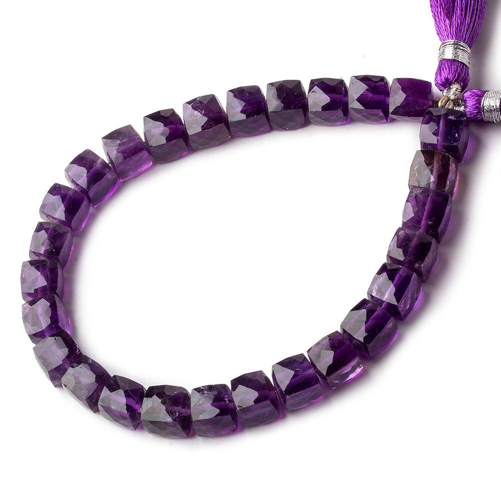 6-7mm Amethyst Faceted Cube Beads 8 inch 30 pieces