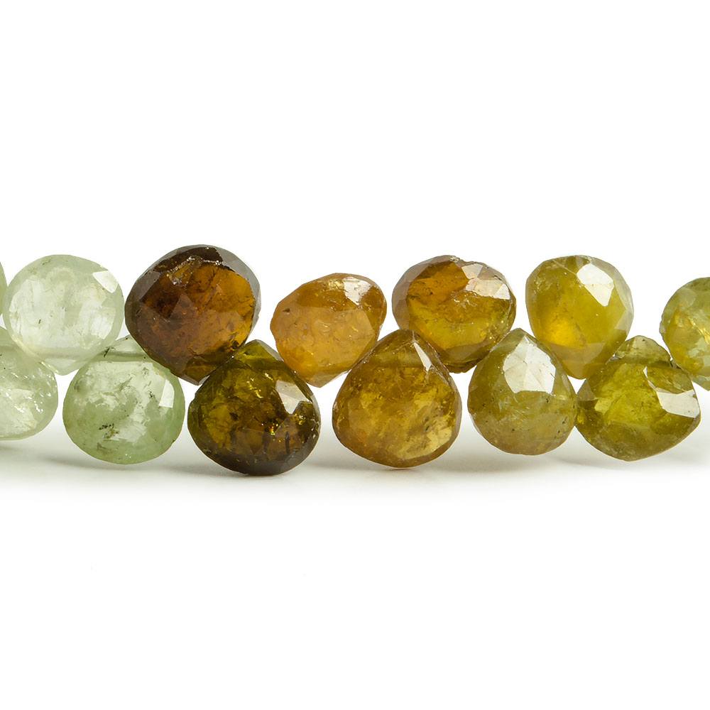 6-7mm Grossular Garnet Heart Briolette 8 Inch 58 Beads