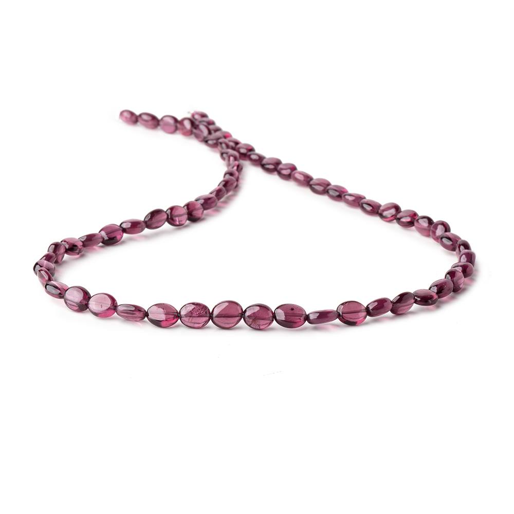 6-7mm Malaia Garnet Plain Oval Beads 16 inch 55 pieces AA