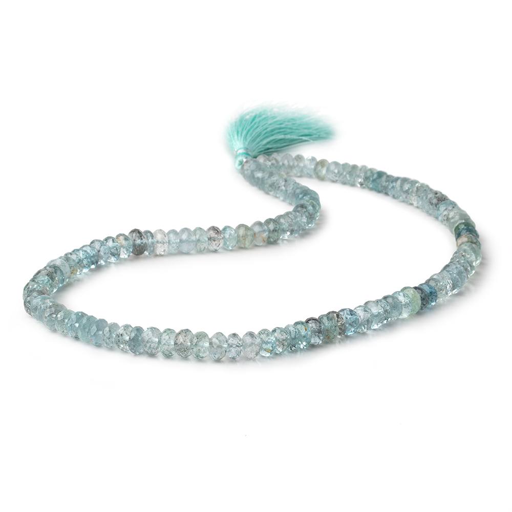 6-7mm Moss Aquamarine Faceted Rondelle Beads 16 inch 109 pieces