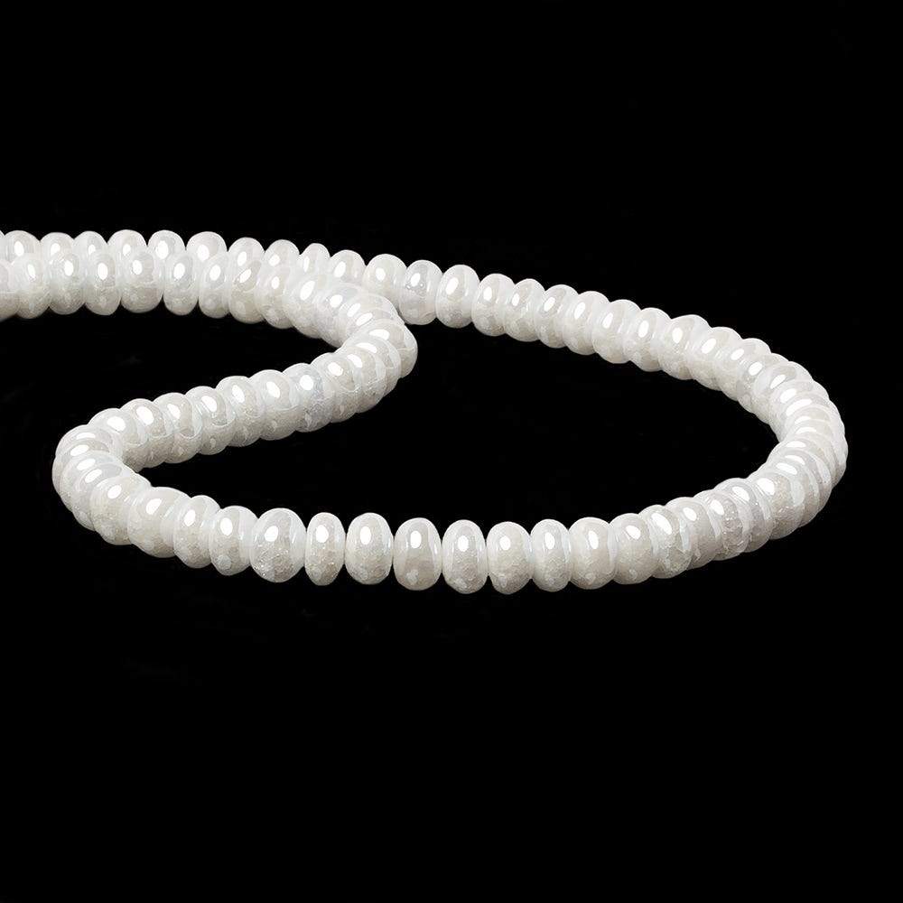 6-7mm Mystic Pearly White Quartz plain rondelle beads 15 inch 86 pieces