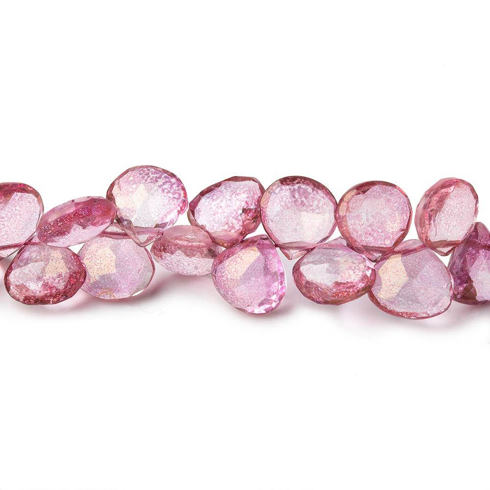 6-7mm Mystic Pink Topaz faceted heart beads 8 inch 54 pieces