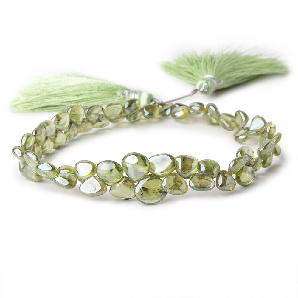 6-7mm Mystic Prehnite Plain Heart Beads 8 inch 58 pieces