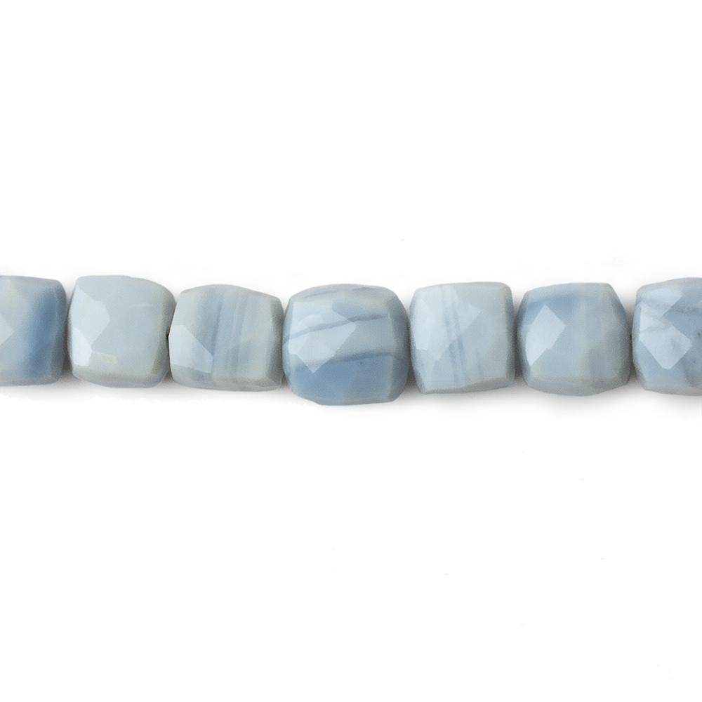 6-7mm Owyhee Denim Blue Opal Faceted Cube Beads 7.75 inch 29 pieces
