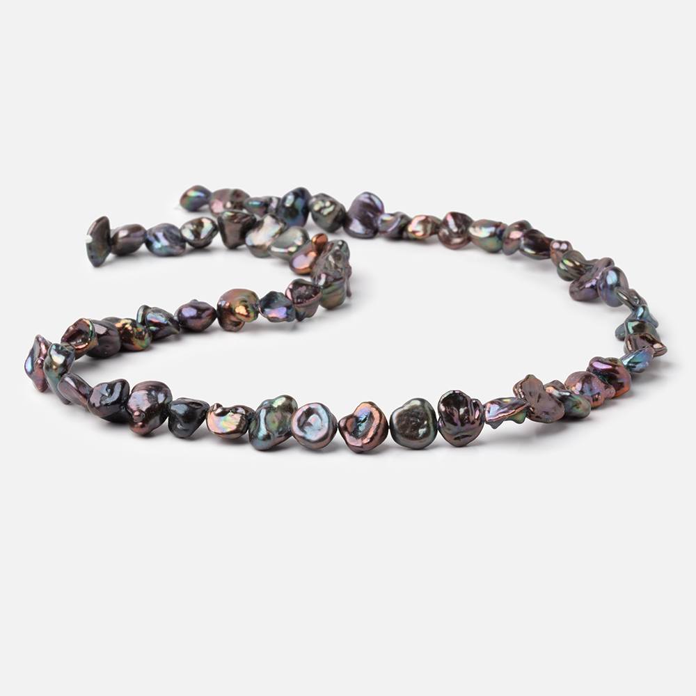 6-7mm Peacock Side Drill Keshi Freshwater Pearls 16 inch 60 pieces