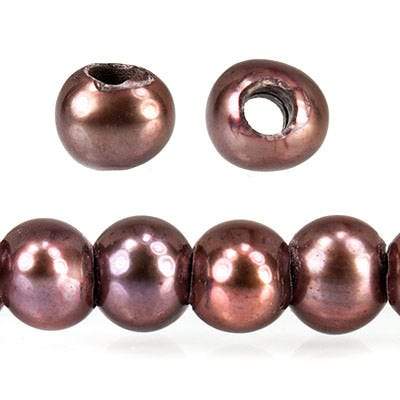 6-7mm Raisin Large Hole Off Round Freshwater Pearl 2.5mm drill hole, 15 inch, 75 pieces