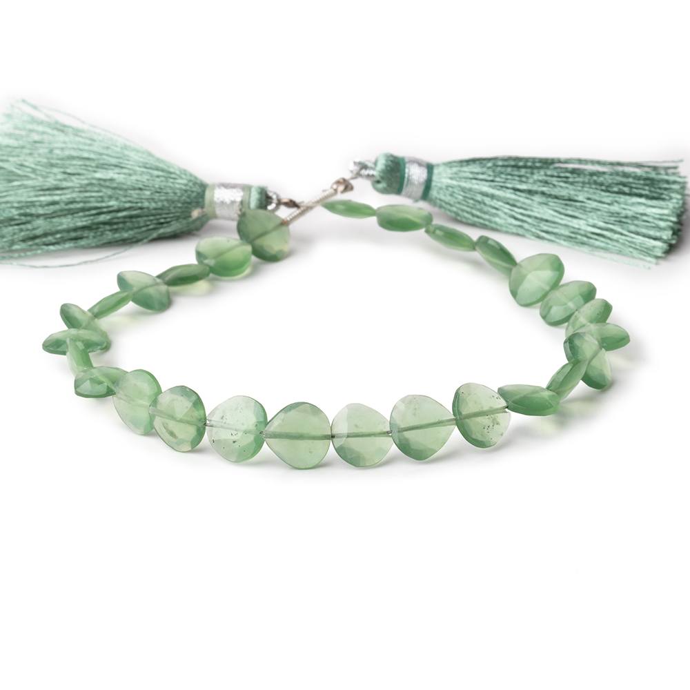 6-7mm Serpentine Straight Drilled Faceted Hearts 8 inch 26 Beads