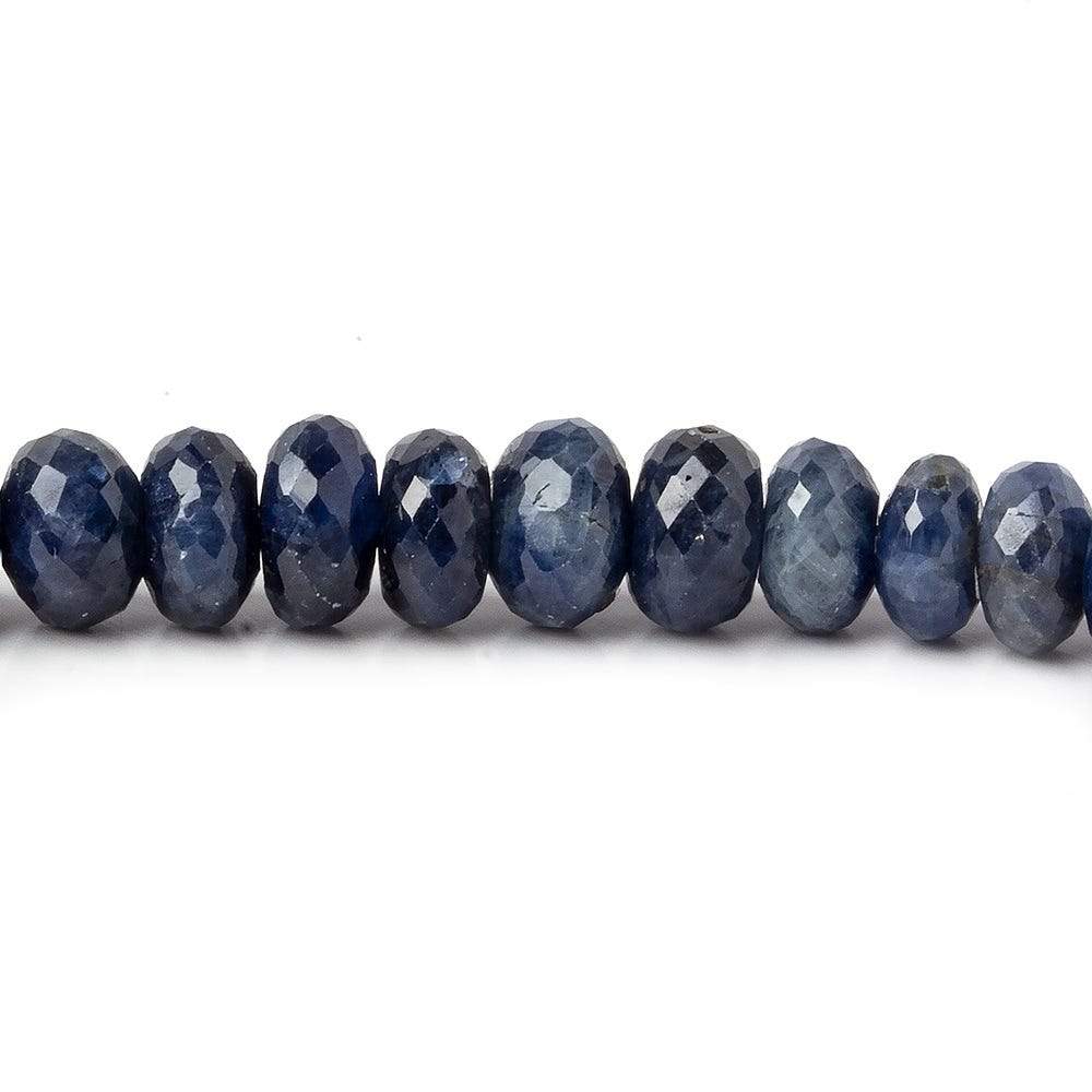 6-7mm Shaded Blue Sapphire faceted rondelle beads 8 inch 49 pieces