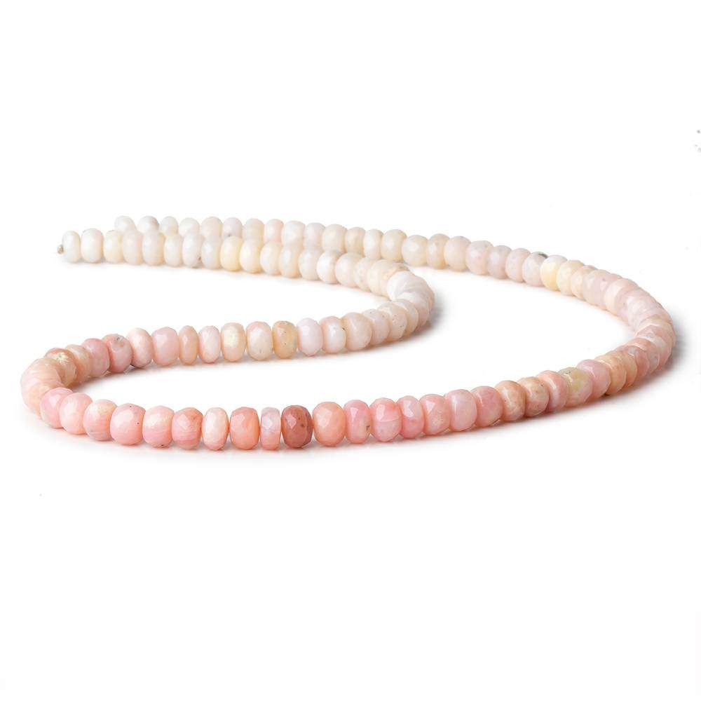 6-7mm Shaded Pink Peruvian Opal Faceted Rondelle Beads 18 inch 106 pieces