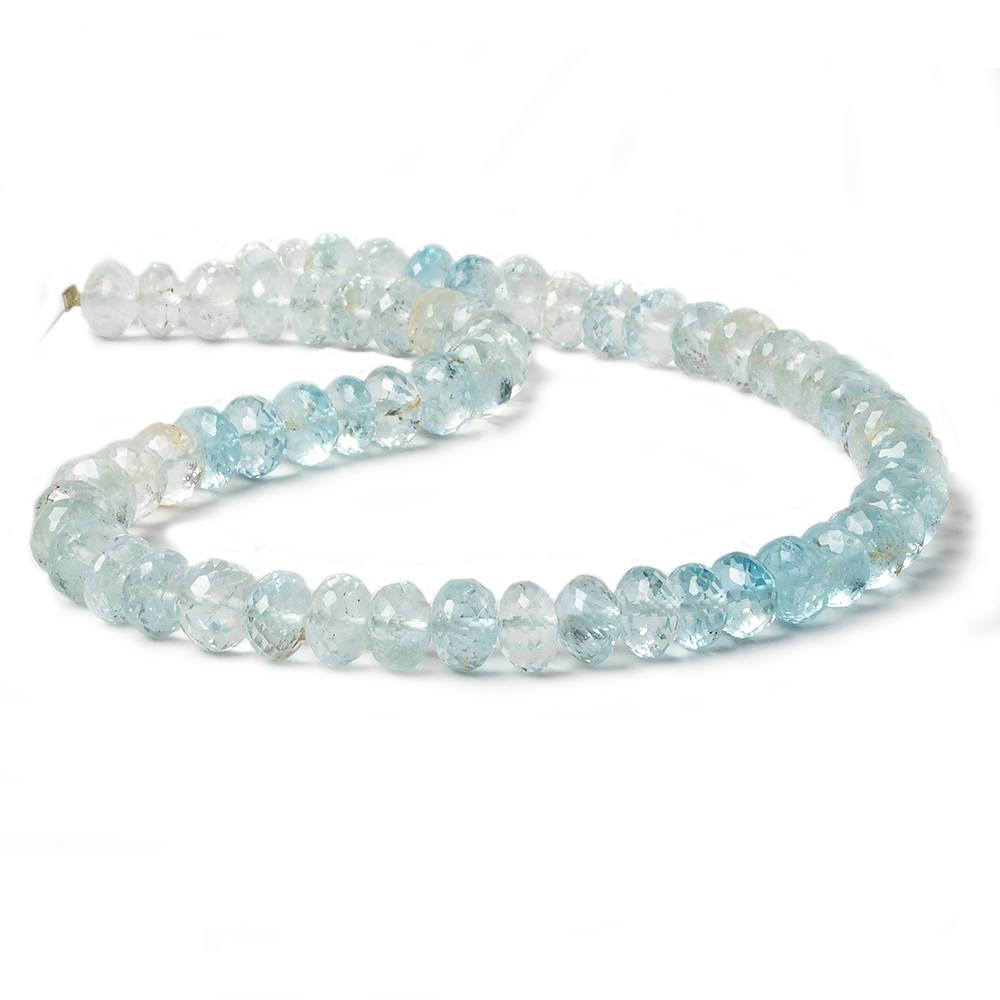 7-8mm Blue Topaz faceted rondelle beads 13 inch 60 pieces A