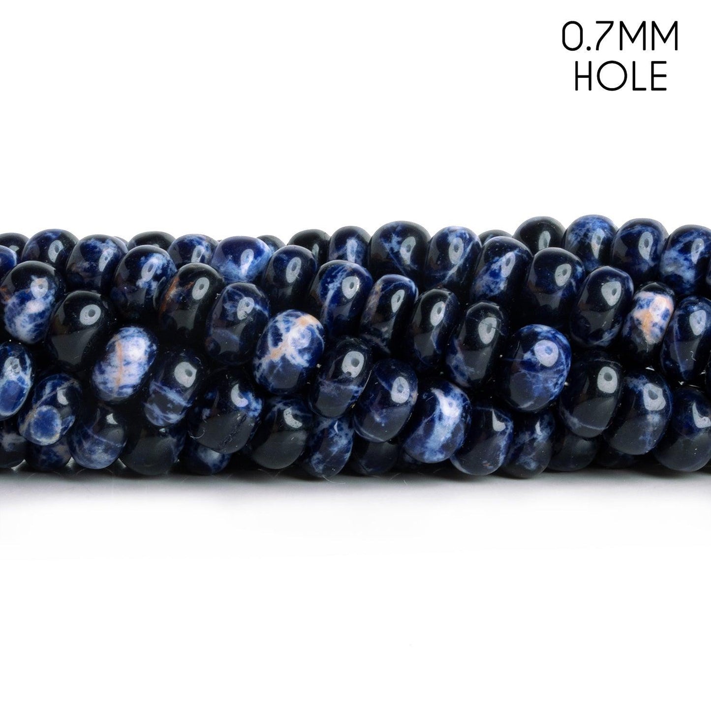 6-8mm Sodalite Plain Rondelle 16 inch 80 beads