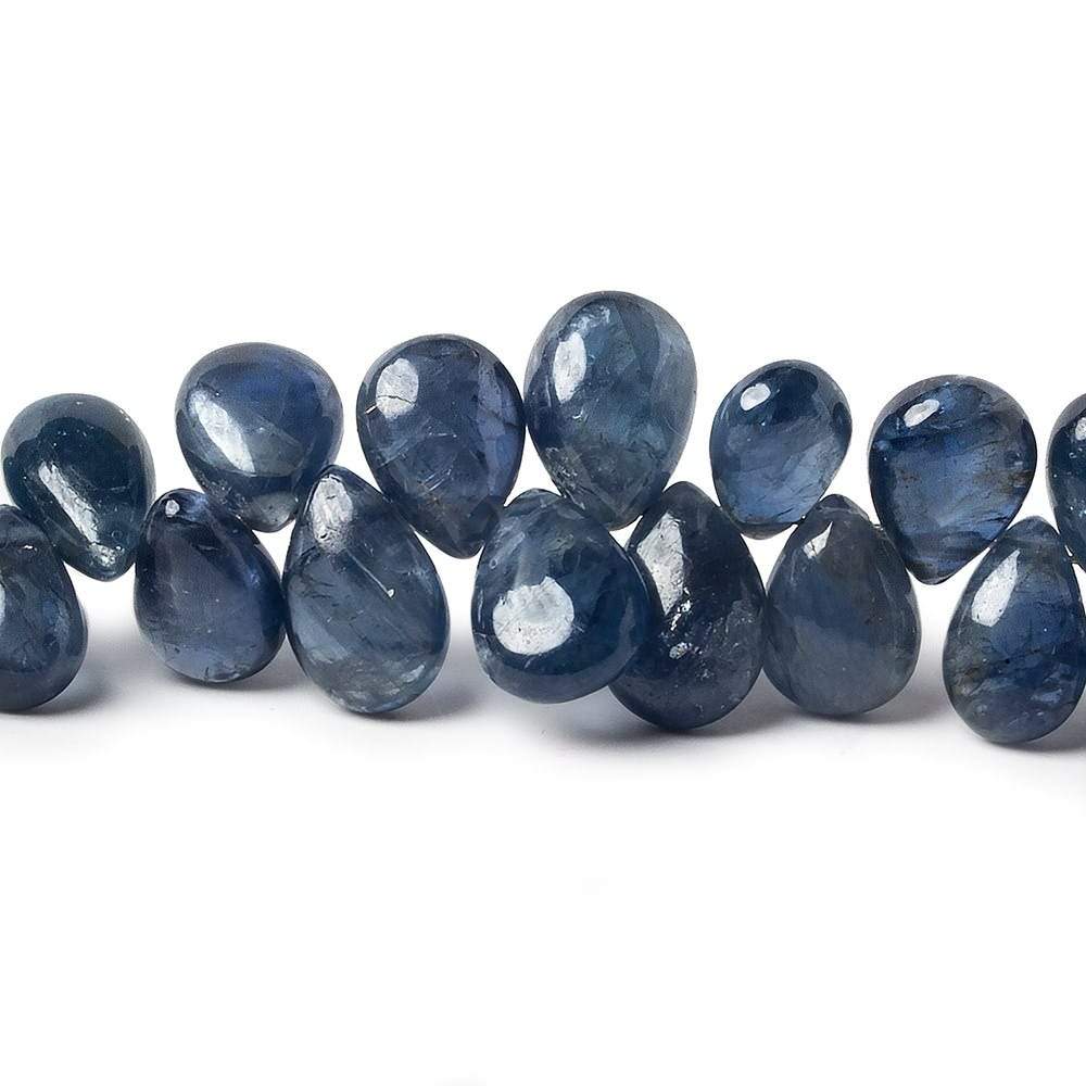 6-9mm Sapphire Plain Pear Beads 8 inch 65 pieces