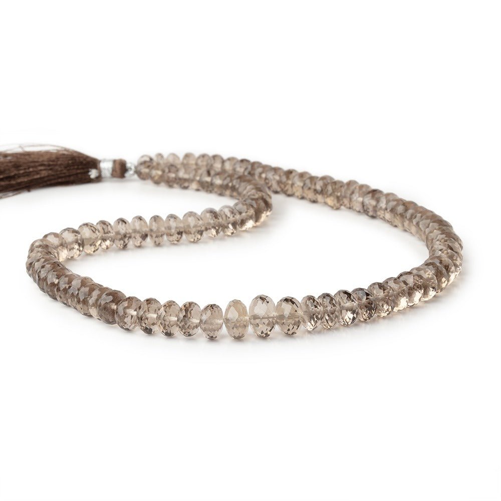 6-9mm Smoky Quartz Faceted Rondelle Beads 16 inch 86 pieces