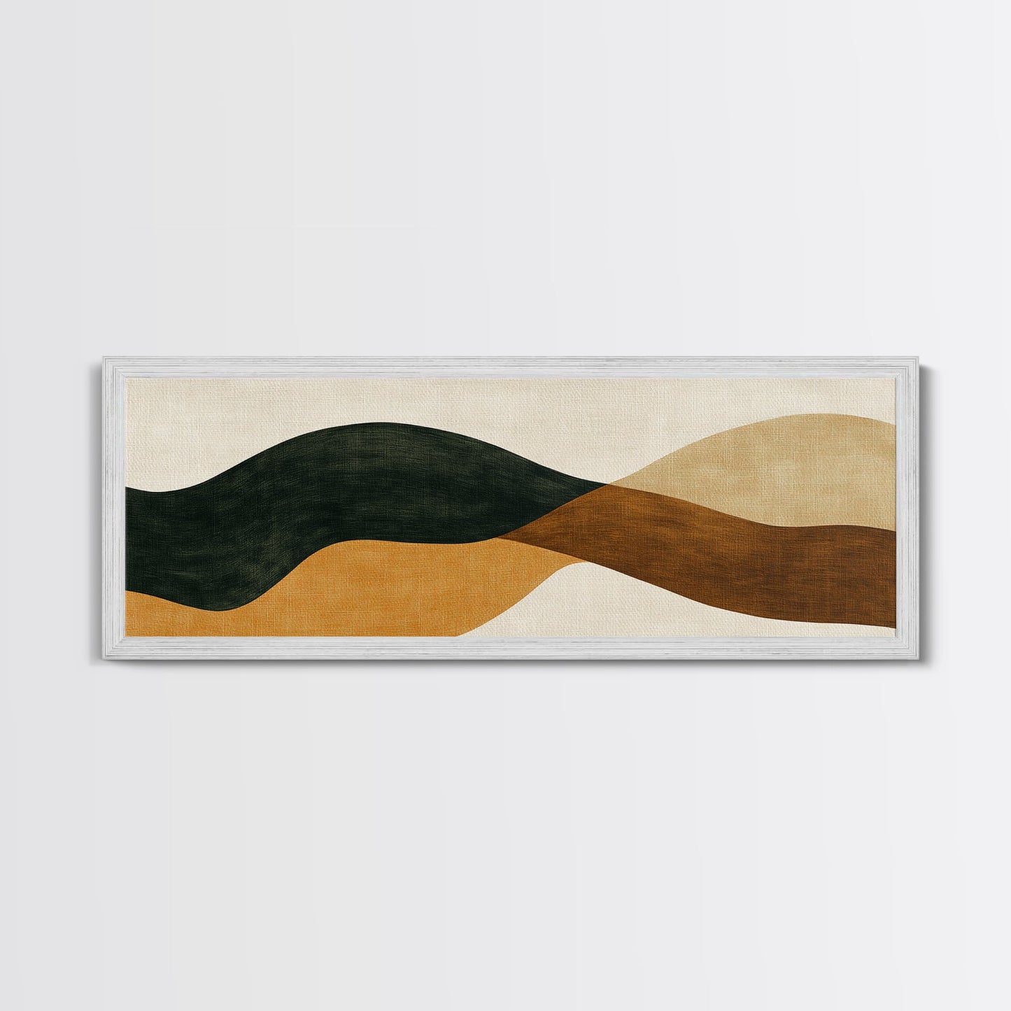Earth Tones Abstract Painting Print, Eclectic Boho Style Wall Art, Oversized Panoramic Print, Above Sofa Abstract Painting