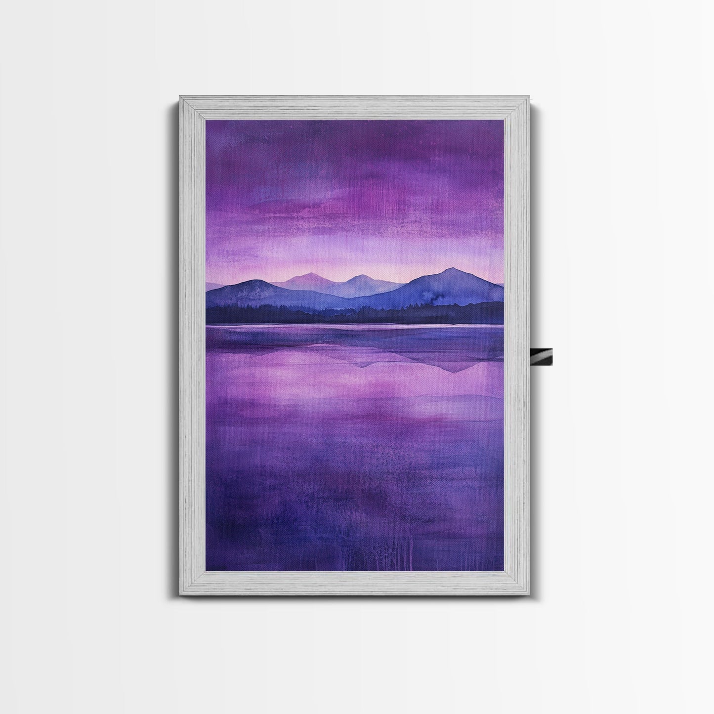 Purple and Lavender Landscape Painting Print, Reflections, Original Watercolor Painting Print, Custom Painting, Living Room Wall Art