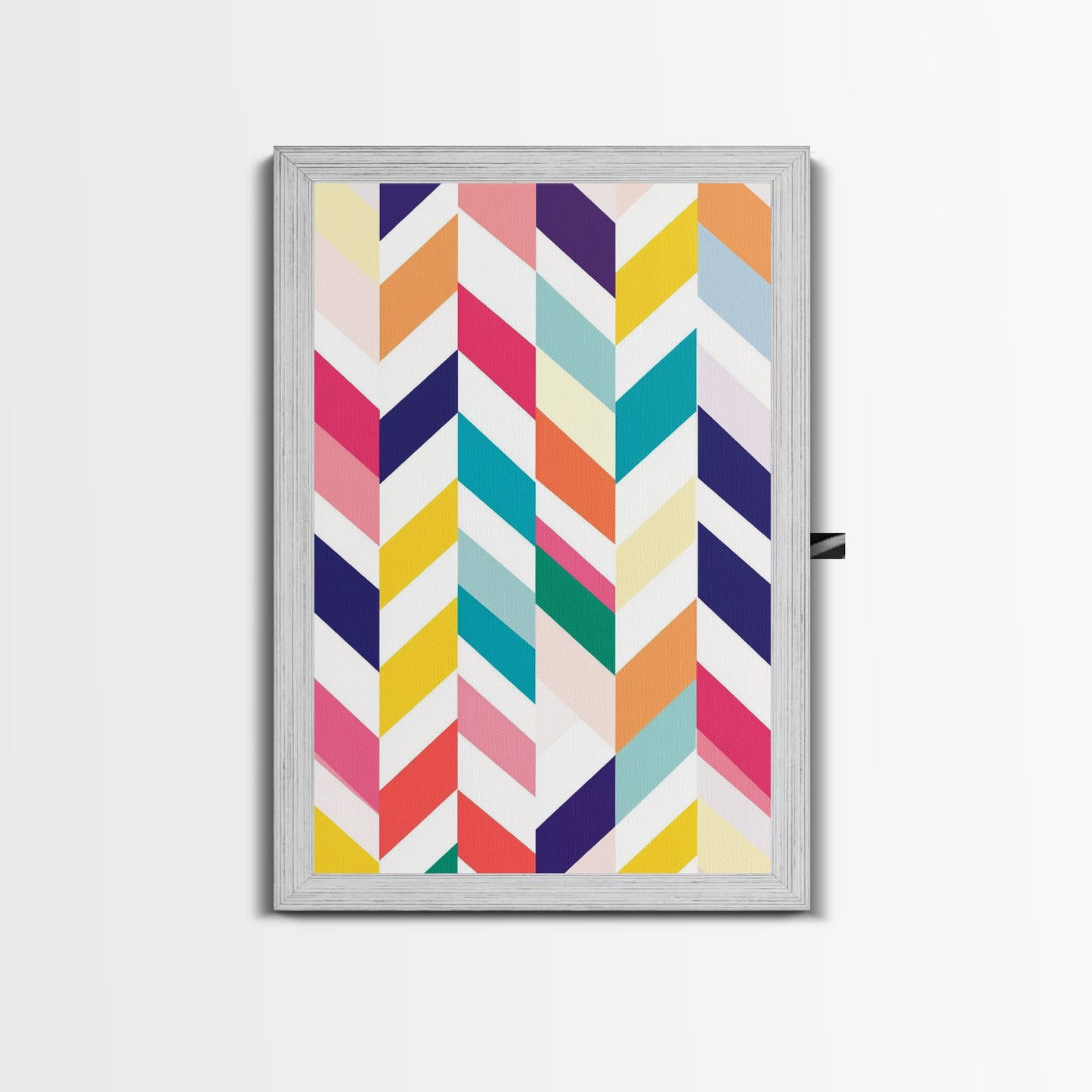 Pastel Chevrons Wall Art, Framed Canvas Print, Wood Framed Wall Art, Framed Wall Art, Gift Idea, Home Decor