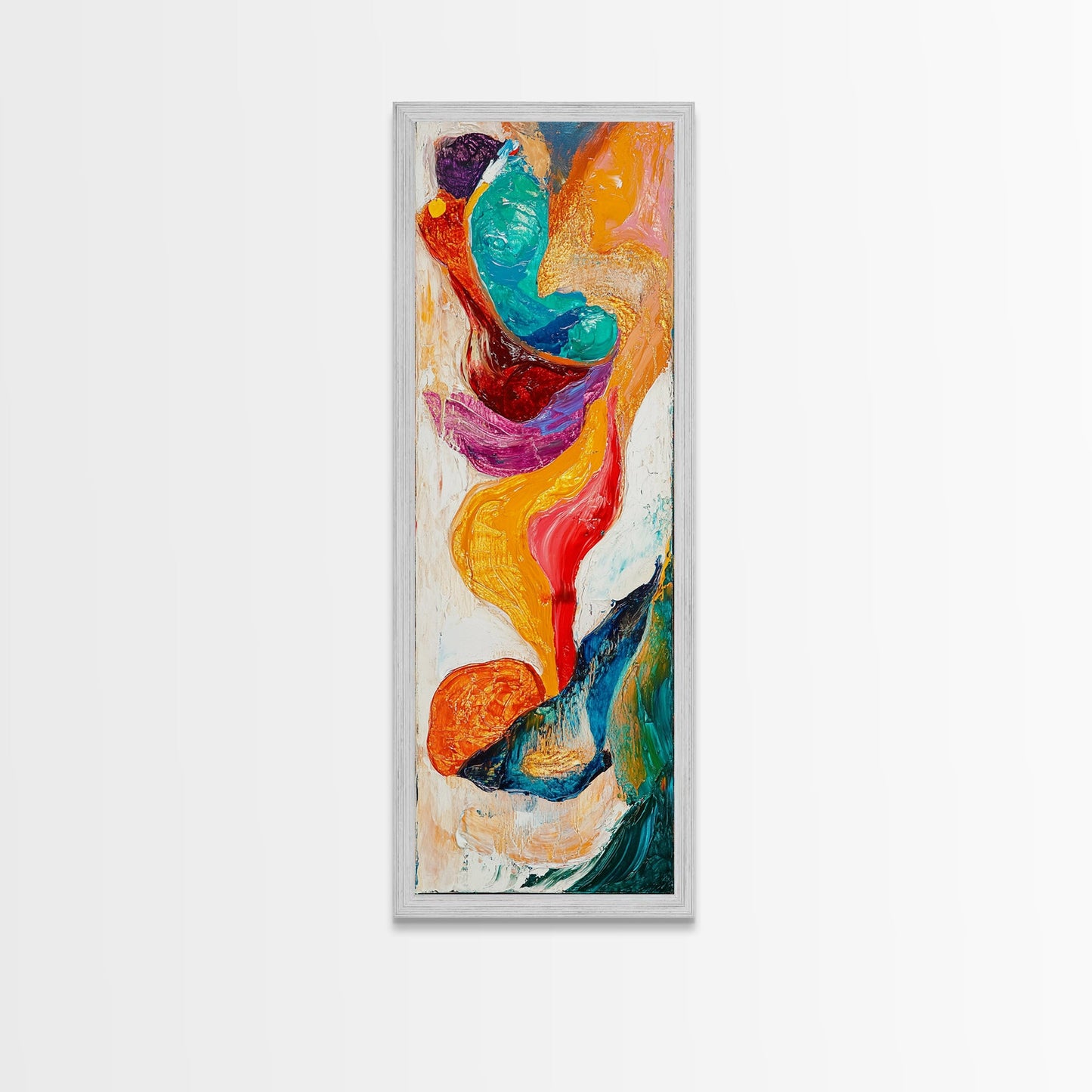 Fiery Abstract, Color Explosion, Dynamic Painting, Framed Canvas Print, pink orange wall art, bold abstract art, modern art, vibrant art
