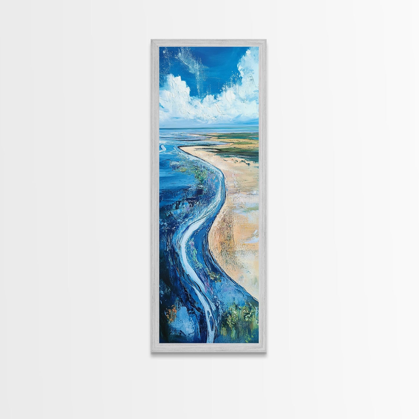Coastal Shore, coastal landscape art, framed canvas print, Ireland painting, beach art, nautical decor, panoramic painting