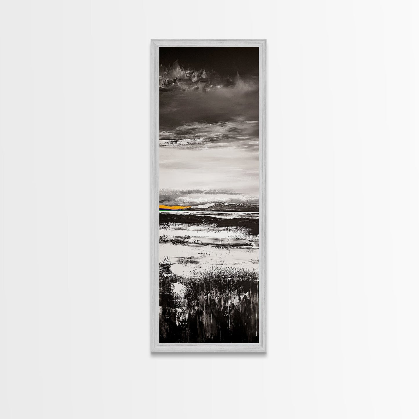 Moody Landscape Art, Black and White Painting, Nature Inspired Wall Decor, Rustic Home Accent, Modern Minimalist Style, Canvas Print