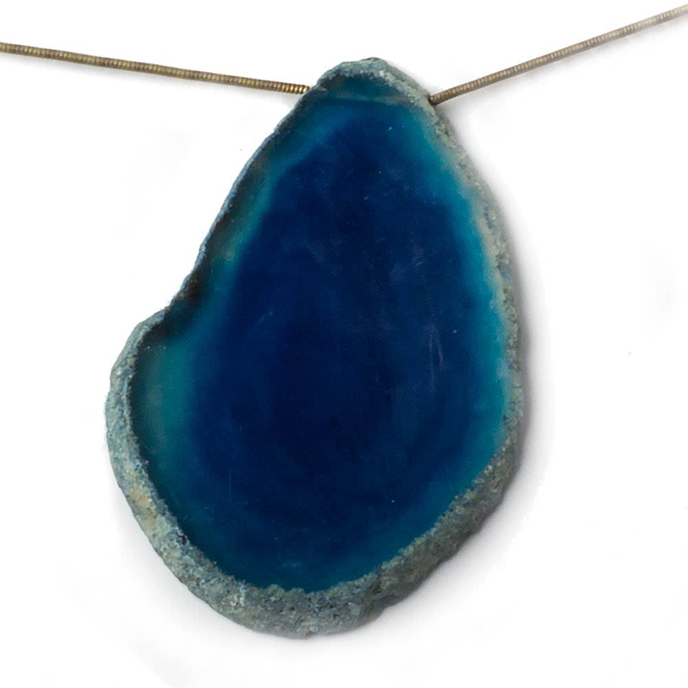 61x59-67x44mm Aegean Blue Agate Polished Slice Beads 4 unstrung pieces