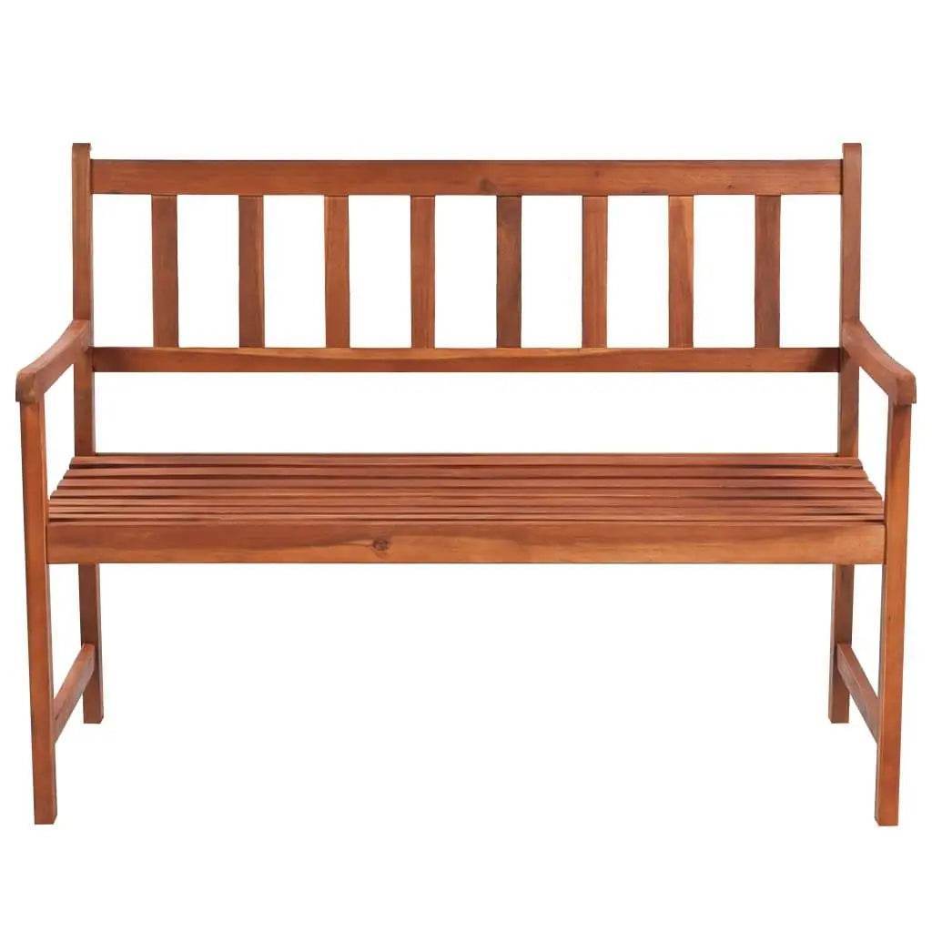 Acacia Wood Patio Bench with Cushion for Outdoor Comfort