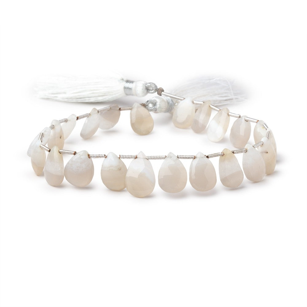 8x7-11x8mm Champagne Agate Faceted Pear Beads 8 inch 18 pieces