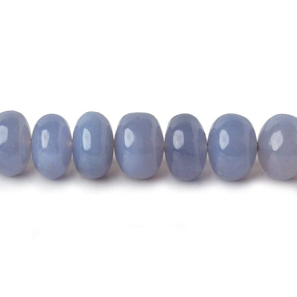 6.5-10mm Turkish Blue Chalcedony plain rondelle beads 16 inch 75 pieces AA