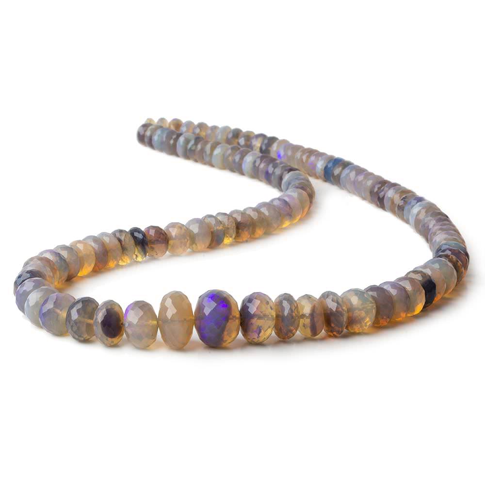 6.5-11.5mm Australian Light Purple Opal faceted rondelles 18 inch 94 beads AAA