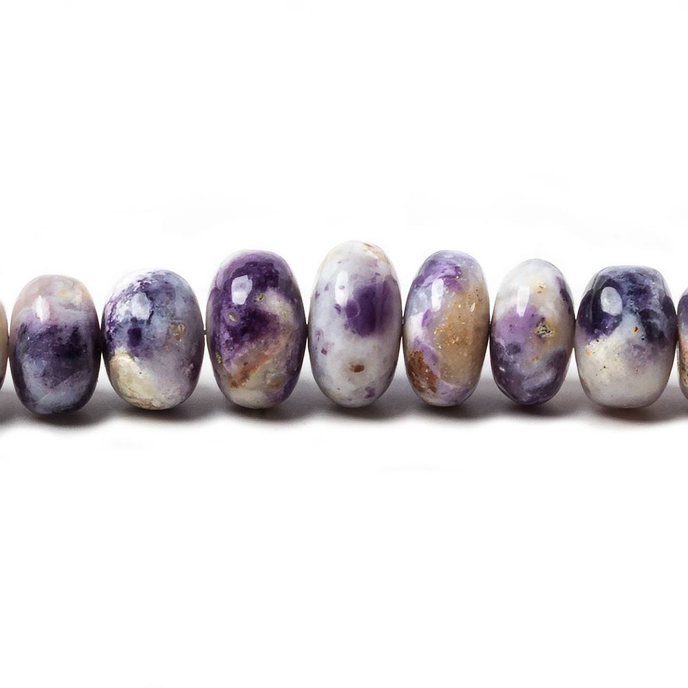 6.5-12mm Morado Purple plain rondelle beads 17 inch 89 pieces